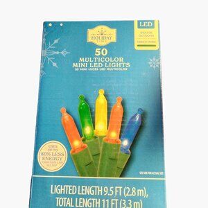 Holiday Time Multicolor Lights indoor Outdoor 50 ct Wedding Patio Green cord LED